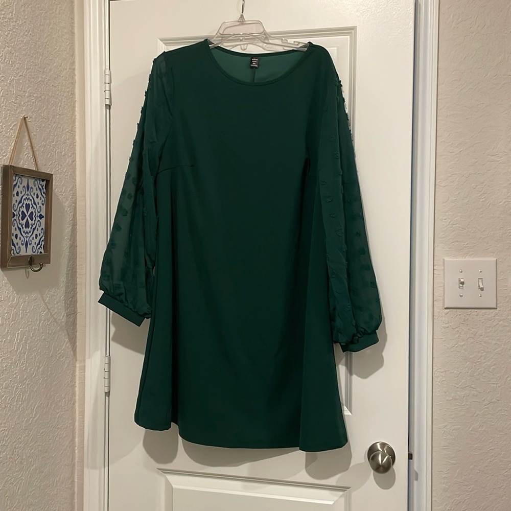 Emerald Green Long Sleeve Dress